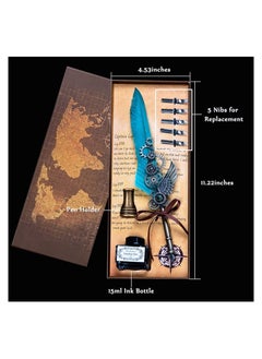 Y&D Feather Pen Calligraphy and Ink Set Antique Quill Refillable Dip Pens for Writing, Drawing, Signature, Wedding, Birthday Gifts, Retro Decoration  - Image 4