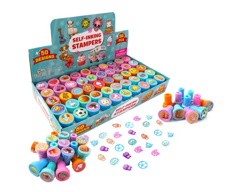 TINYMILLS 50 PCS Assorted Kawaii Cute SelfInking Stamps Written to Rank aggressively for Kawaii Cute Stamps Party Favors Carnival prizes and Classroom Rewards - Image 3