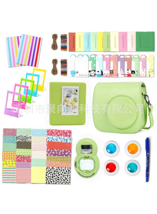 Generic POLARIDE Mini9/8 +/8 Retro Camera Bag Album Sticker Filter Photo Frame Accessories Set 12-in -1 Set-Color:Grass Green  - Image 1