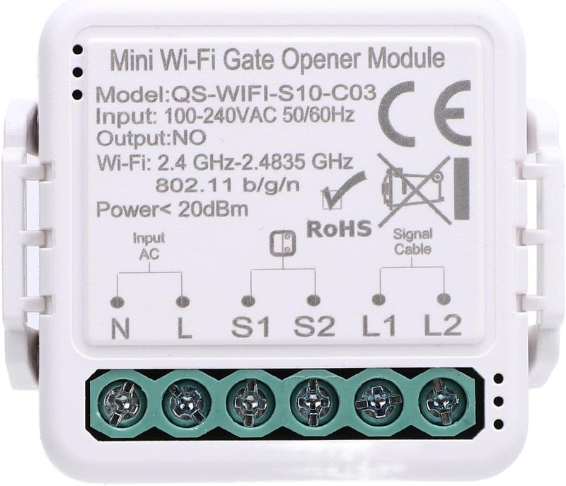 Smart WiFi Garage Door Opener Module, Tuya App & Voice Control, Remote Access, Timer & Scheduling, Easy Dry Contact Installation, Device Sharing (QS-WIFI-S10-C03) - Image 5