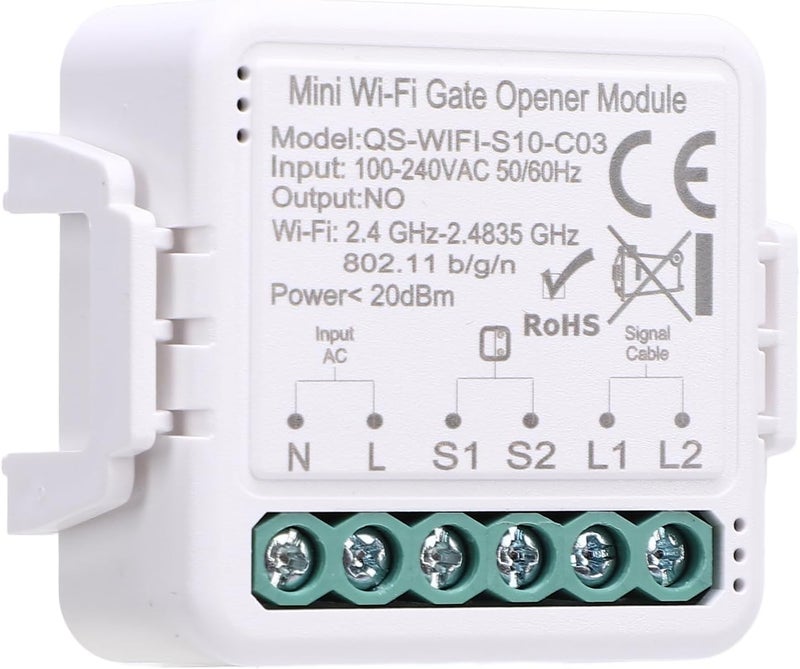 Smart WiFi Garage Door Opener Module, Tuya App & Voice Control, Remote Access, Timer & Scheduling, Easy Dry Contact Installation, Device Sharing (QS-WIFI-S10-C03) - Image 2