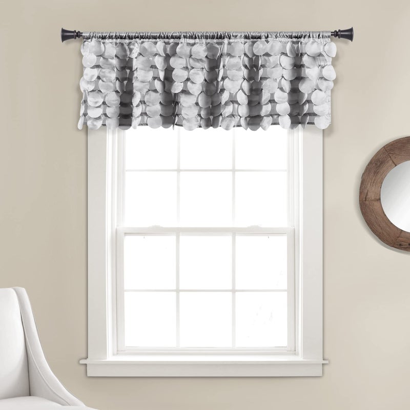 Lush Decor Lush Decor Gigi Window Curtain Valance 14 Inches Long x 50 Inches Wide Light Gray