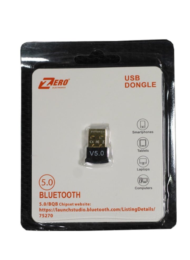 Zero ZERO Bluetooth 5.0 USB Dongle Adapter, Supports Windows 7/8.1/10/11 XP, for PC, Laptop, Mouse, Keyboard, Printers, Headsets, Game Controller  - Image 2