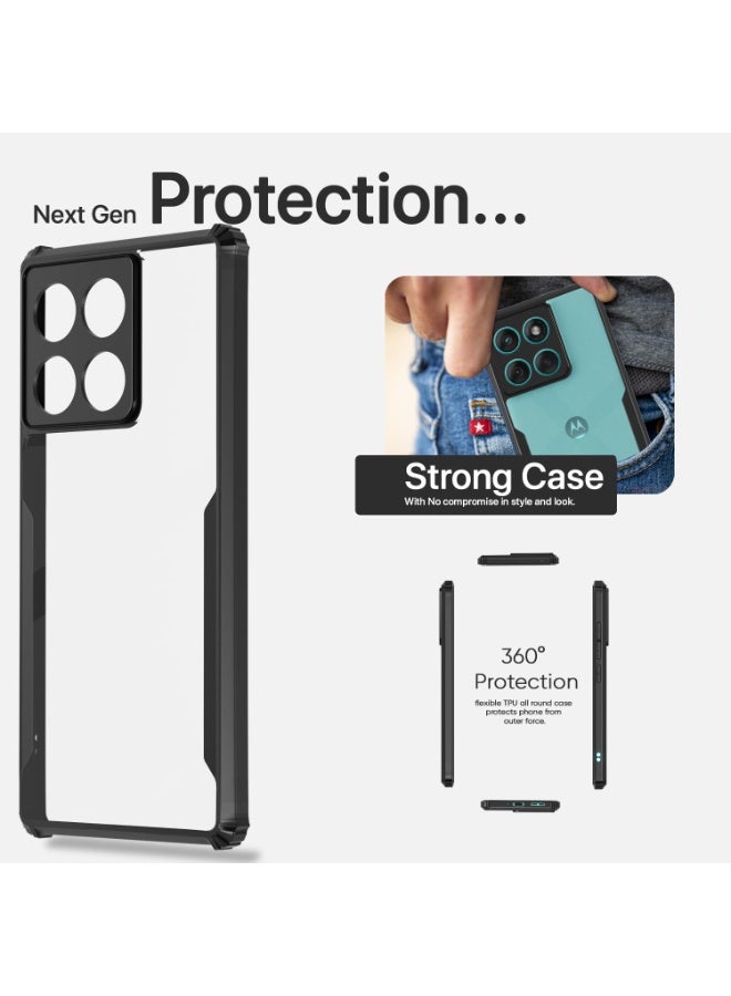 Moto Edge 70 5G Back Cover Transparent Crystal Clear Hard PC Back Case with TPU Bumper, Drop Protection Case Cover for Moto Edge 70 5G - Image 2