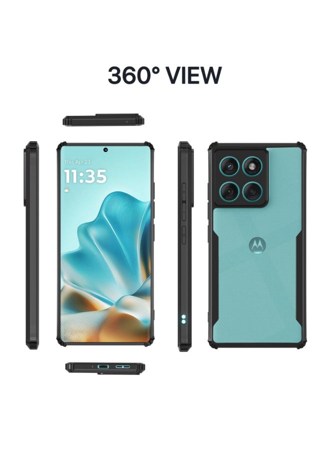 Moto Edge 70 5G Back Cover Transparent Crystal Clear Hard PC Back Case with TPU Bumper, Drop Protection Case Cover for Moto Edge 70 5G - Image 3