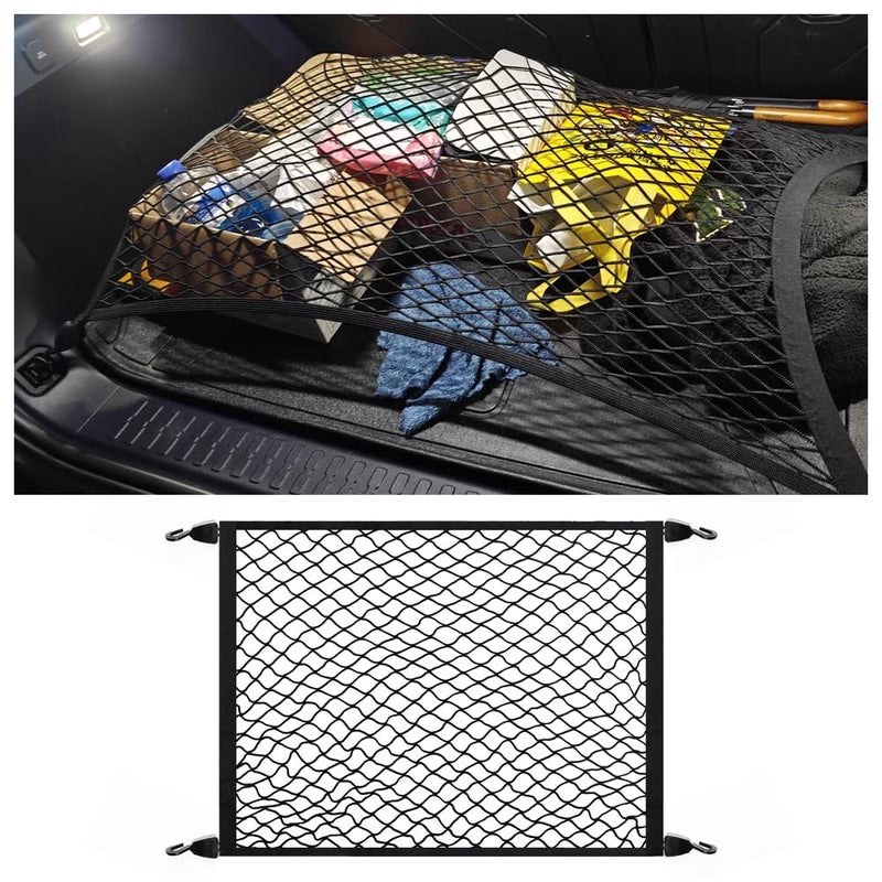 Figpade Cargo Net for SUV,Upgraded Highly Elastic Truck Cargo Net with Trunk Net Hooks - Stretch to 62.99"X47.24",Premium Truck Bed Netting for Cargo for Car Organizer and Storage - Image 1
