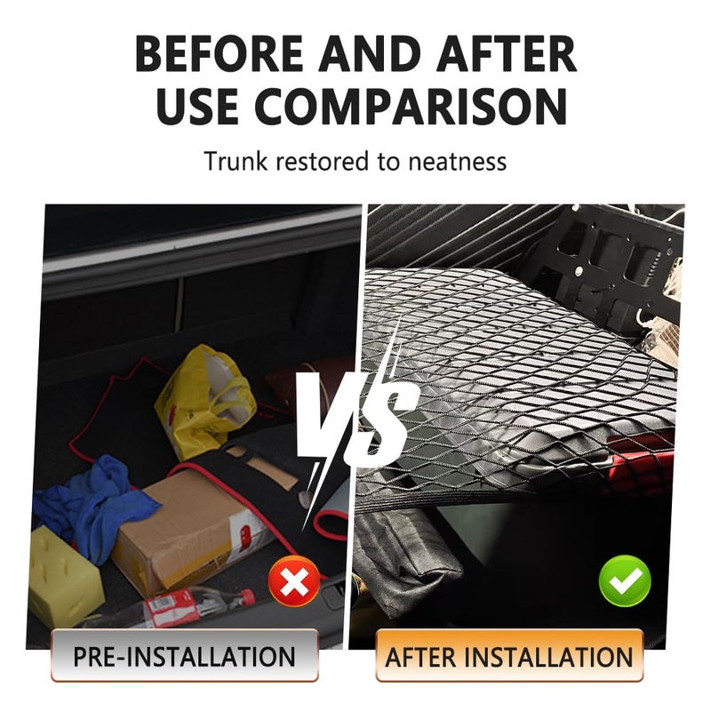 Figpade Cargo Net for SUV,Upgraded Highly Elastic Truck Cargo Net with Trunk Net Hooks - Stretch to 62.99"X47.24",Premium Truck Bed Netting for Cargo for Car Organizer and Storage - Image 4