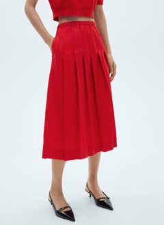MANGO Cotton Pleated Skirt  - Image 1