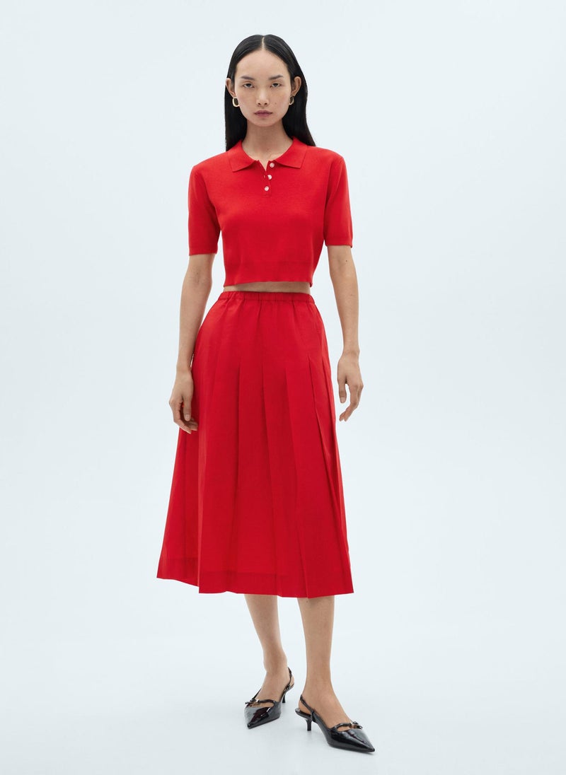MANGO Cotton Pleated Skirt  - Image 4