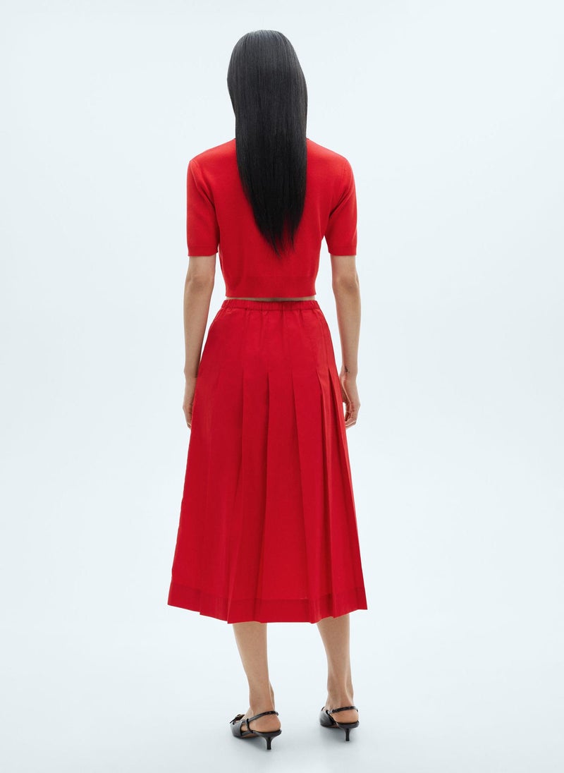 MANGO Cotton Pleated Skirt  - Image 2