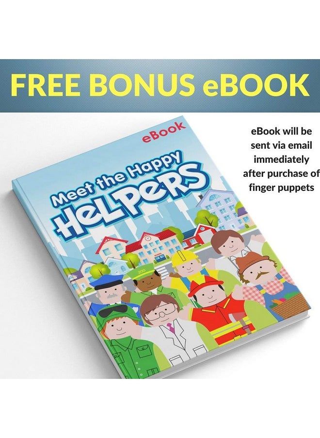 BETTERLINE Happy Helpers Finger Puppets 12-Piece Set - Teach and Learn with a Variety of Neighborhood People Characters - Free Bonus E-Book - for Families, Children, Kindergarten, Play and ESL  - Image 4