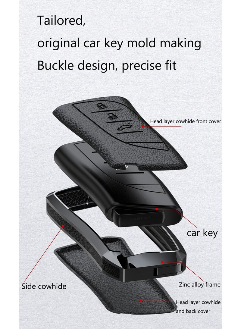 LEXUS High end car key protection cover suitable for Lexus ES200 ES300H RX300 RX350HNX260570270 genuine cowhide and zinc alloy car key shell case - Image 4