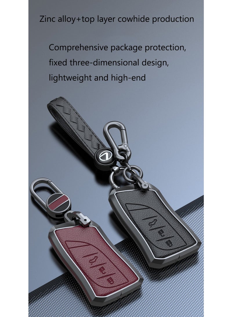 LEXUS High end car key protection cover suitable for Lexus ES200 ES300H RX300 RX350HNX260570270 genuine cowhide and zinc alloy car key shell case - Image 2