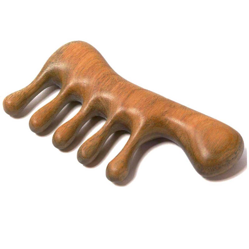 Moreinday Wooden Loc Comb Scalp Massage Gua Sha Sandalwood Wood Head Massager for Hair Growth Women and Men