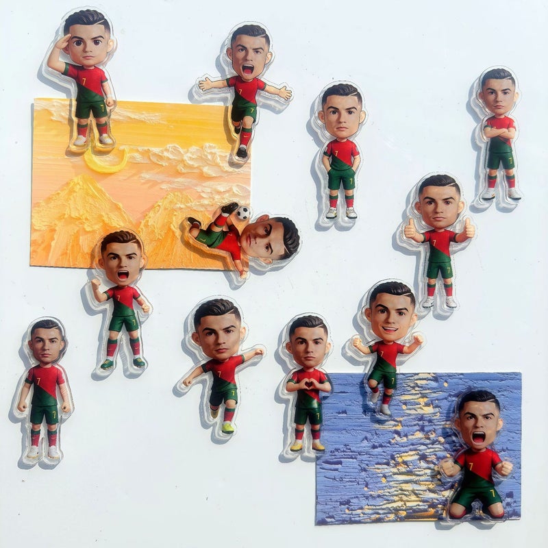 مغناطيس كرتوني لنجم كرة القدم – هدية تذكارية لمشجعي كأس العالم - Image 1