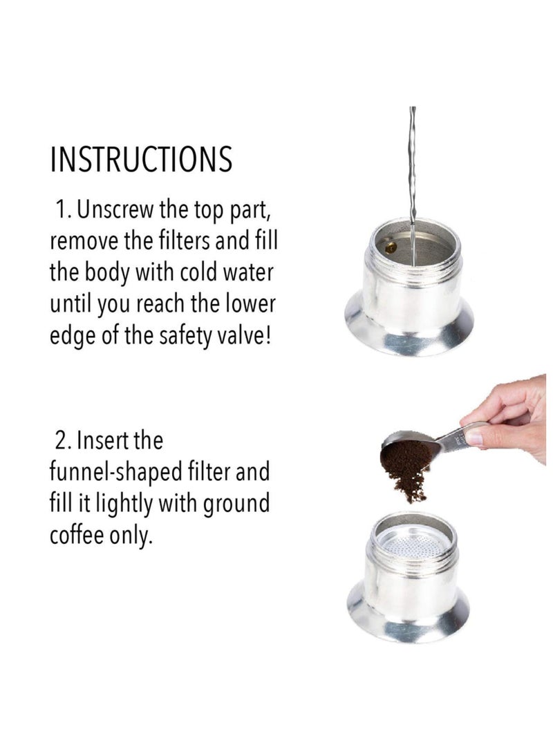 وعاء موكا ، أنبوب واحد 1 كوب صانع إسبريسو ، منفذ الألومنيوم ، التجربة السريعة ، المحمولة للتخييم في الهواء الطلق والسفر ، القهوة على الطراز الإيطالي - Image 4