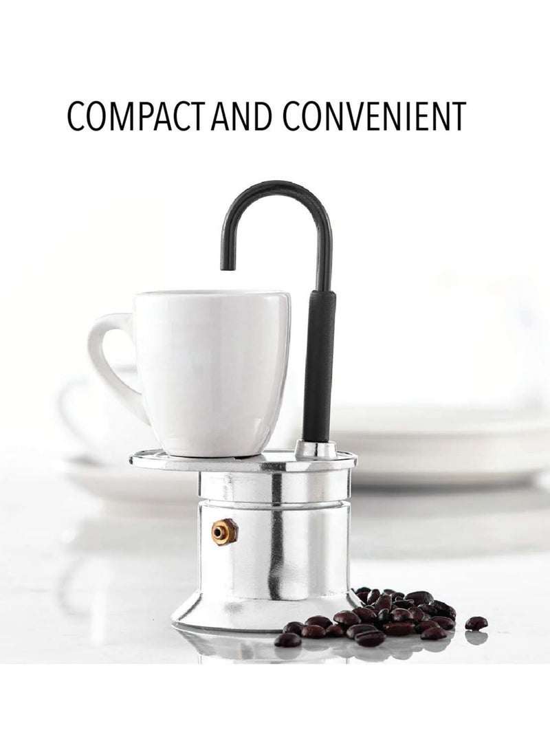 وعاء موكا ، أنبوب واحد 1 كوب صانع إسبريسو ، منفذ الألومنيوم ، التجربة السريعة ، المحمولة للتخييم في الهواء الطلق والسفر ، القهوة على الطراز الإيطالي - Image 2