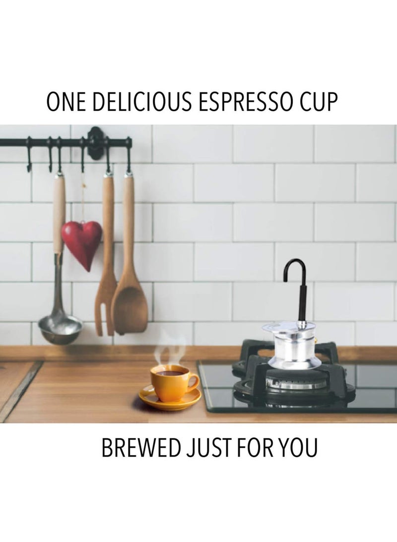 وعاء موكا ، أنبوب واحد 1 كوب صانع إسبريسو ، منفذ الألومنيوم ، التجربة السريعة ، المحمولة للتخييم في الهواء الطلق والسفر ، القهوة على الطراز الإيطالي - Image 3