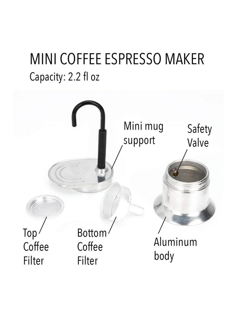 وعاء موكا ، أنبوب واحد 1 كوب صانع إسبريسو ، منفذ الألومنيوم ، التجربة السريعة ، المحمولة للتخييم في الهواء الطلق والسفر ، القهوة على الطراز الإيطالي - Image 5