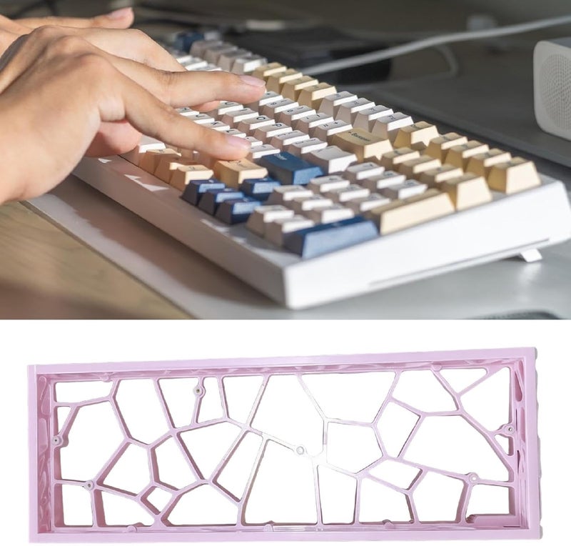 Keyboard Case Premium Ventilated Protective Portable Enclosure Supplies Cooling Practical Detachable 60% Keyboard Case Hollow, Pink - Image 3