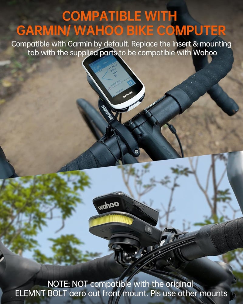 RAVEMEN FR300 متوافق مع كمبيوتر الدراجة Garmin/Wahoo، 300 لومن تحذير وامض 6 أوضاع ملحقات كمبيوتر الدراجة مع تشغيل/إيقاف تلقائي، قابل لإعادة الشحن عبر USB C لدراجة الطريق (محمي ببراءة اختراع) - Image 4