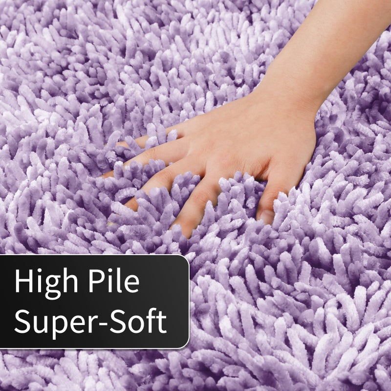 Yimobra Original Chenille Bath Rug Mat  Large Size 44.1 x 24 Inches  Soft Shaggy  Premium Non-Slip Bath Mat  Super Absorbent  Machine Washable Dry  Luxury Plush Mats for Bathroom  Lilac - Image 1