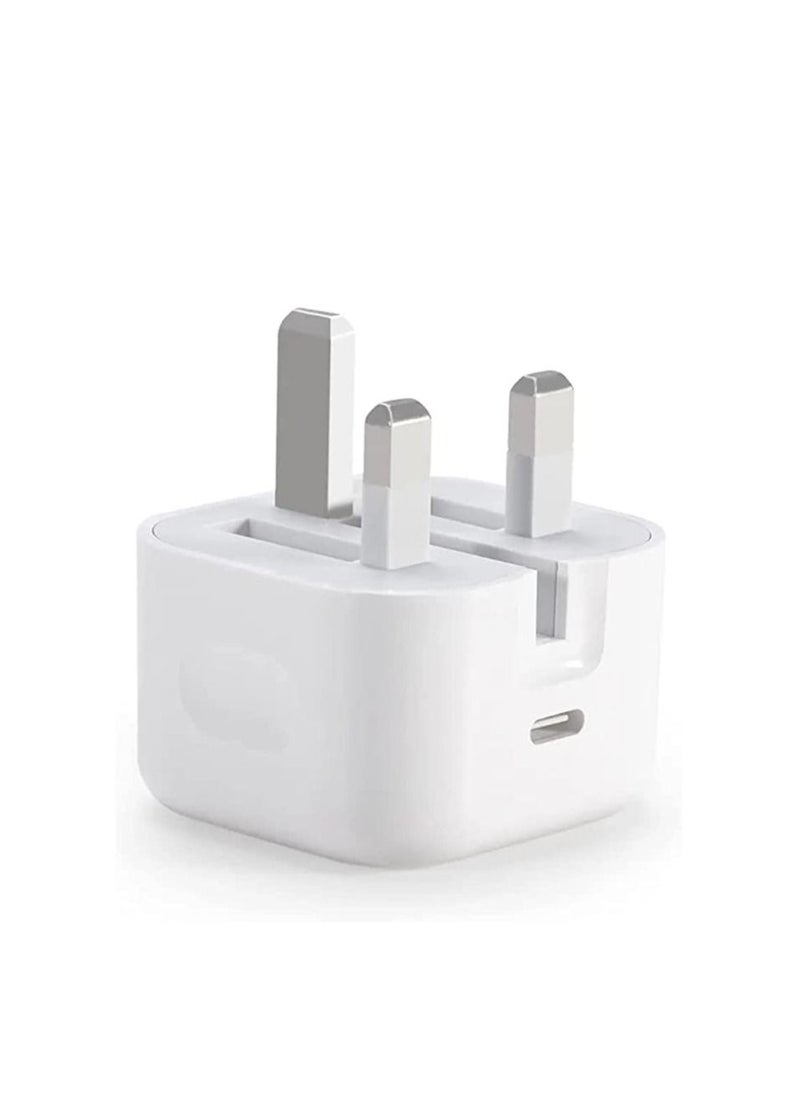 Generic - 20W PD Fast Charger Type C Plug ，USB C Power Adapter Compatible with iPhone 14/13/12/11 Series/SE 2022 /XR/XS/X/8/iPad--White - Image 1