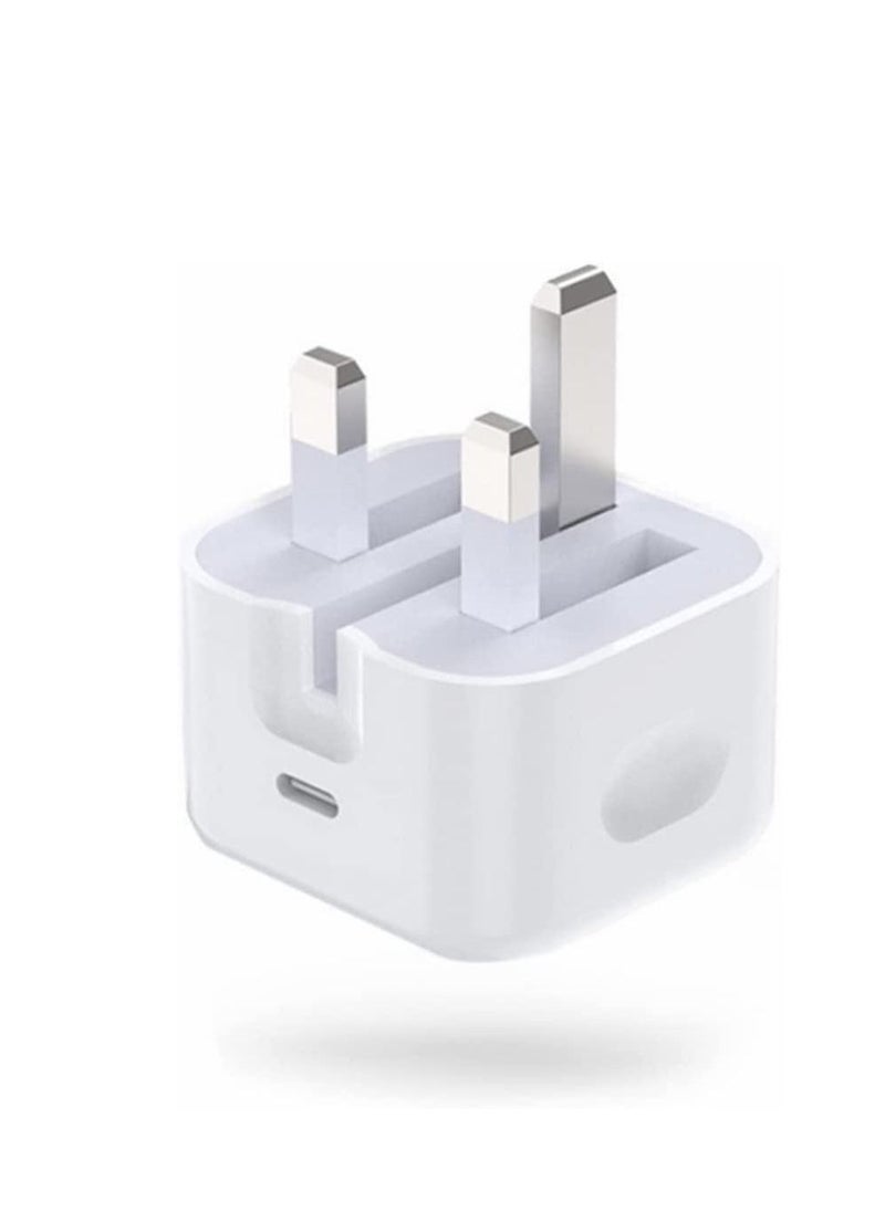 Generic - 20W PD Fast Charger Type C Plug ，USB C Power Adapter Compatible with iPhone 14/13/12/11 Series/SE 2022 /XR/XS/X/8/iPad--White - Image 1