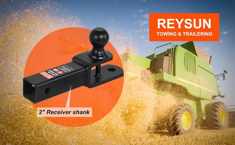 REYSUN 864209 3 in 1 ATV/UTV Trailer Hitch Towing Ball Mount with 2 inch Trailer Ball, Fits 2 inch Hitch Receiver… - Image 5
