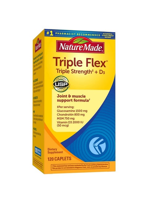 Tripleflex Triple Strength Caplets With Vitamin D3 120 Count For Joint Support