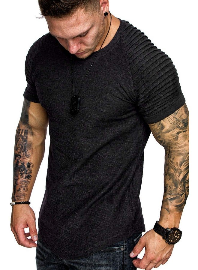 COOFANDY Men'S Bodybuilding Workout Short Sleeve Tee Slim Fit T Shirt For Gym Black M - Image 1