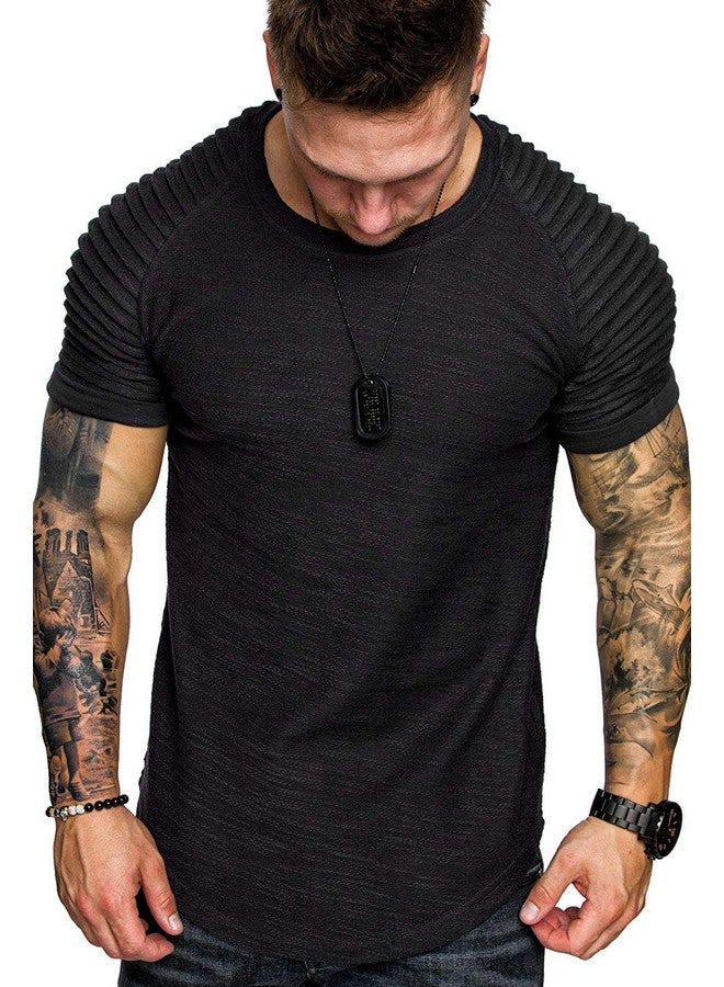 COOFANDY Men'S Bodybuilding Workout Short Sleeve Tee Slim Fit T Shirt For Gym Black M - Image 4