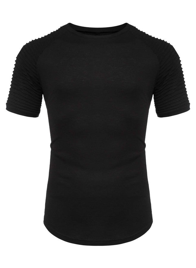 COOFANDY Men'S Bodybuilding Workout Short Sleeve Tee Slim Fit T Shirt For Gym Black M - Image 3