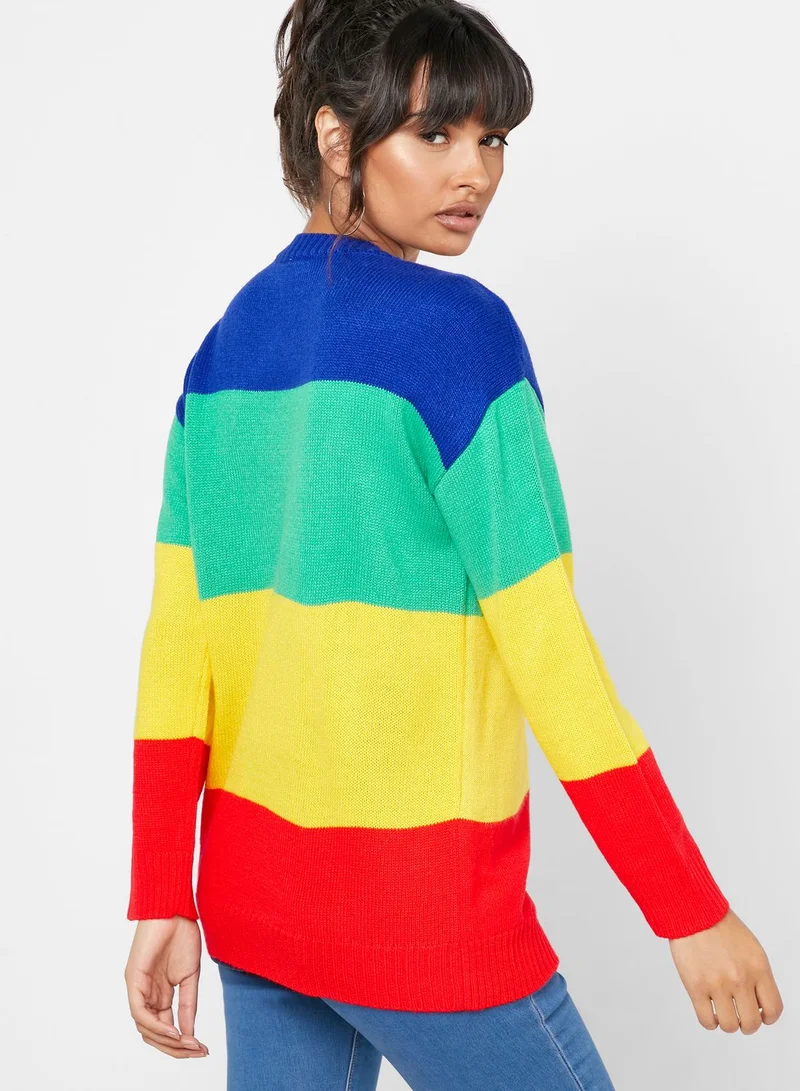 FOREVER 21 Snoopy Colorblock Sweater