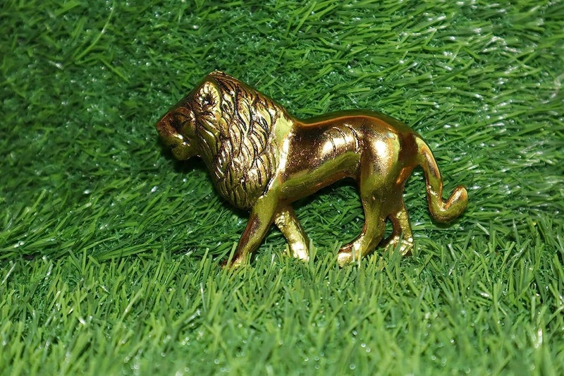 Salvus App SOLUTIONS Salvus APP SOLUTIONS Metal Lion Showpiece for Home Decor: Regal Symbol of Strength, Grace, and Wild Majesty (Golden_4x3 inch)  - Image 2