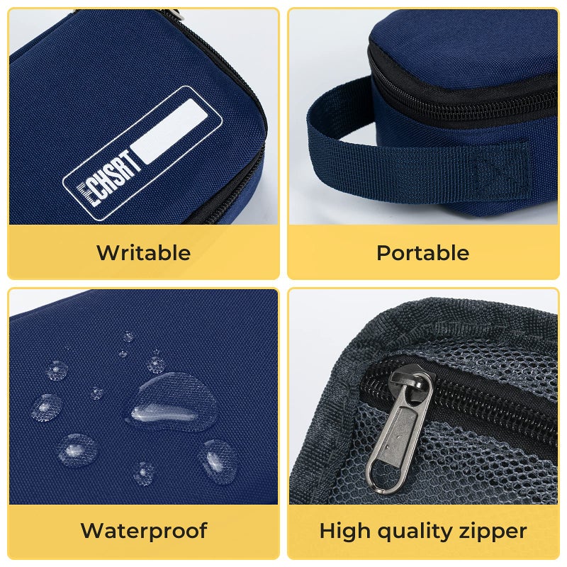 ECHSRT Large Pencil Case, Aesthetic Pen Pouch with Big Capacity, Minimalist Portable Stationery Bag with Handle for Office Organizer Blue Pencil Cases - Image 5