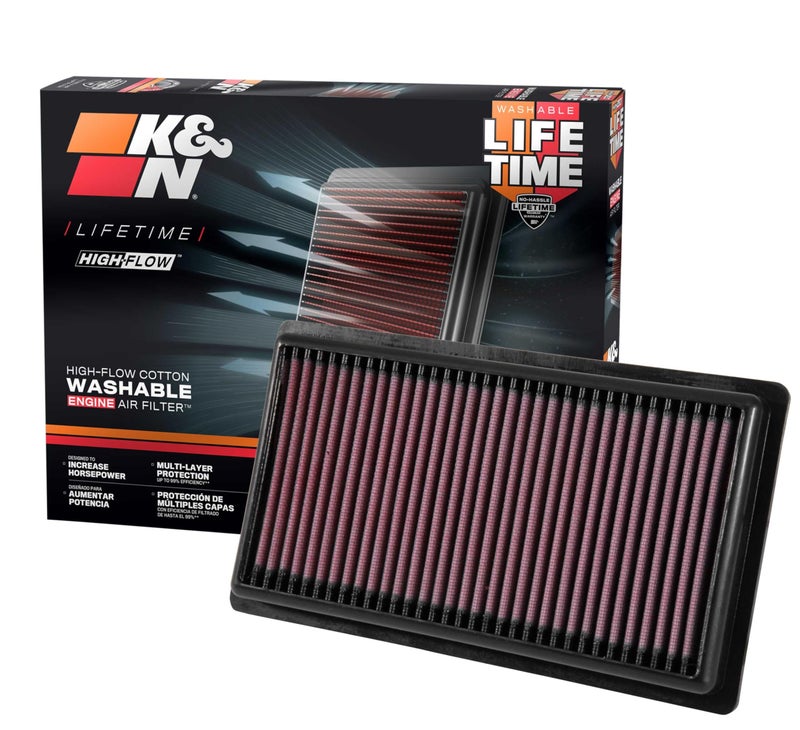 K&N Engine Air Filter: High Performance, Washable, Replacement Filter: Compatible with 2016-2020 Toyota/Jeep/Fiat (Corolla, Camry Hybrid, Avalon,C-HR, Corolla Hatchback, RAV4 Hybrid, Renegade) 33-3080 - Image 1