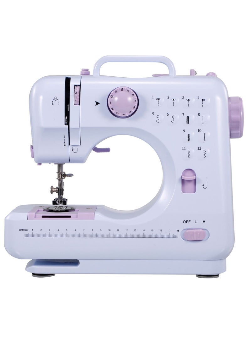 DubaiGallery ماكينة خياطة صغيرة للمبتدئين، ماكينة خياطة محمولة، 12 غرزة مدمجة، ماكينة خياطة صغيرة بخيوط مزدوجة وسرعتين، ماكينة إصلاح متعددة الوظائف - Image 2