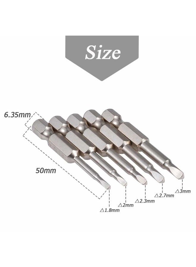 Mesee 5 Pcs Magnetic Triangle Head Screwdriver Bits, S2 Steel with 1/4 Hex Shank, 50mm length - Image 2
