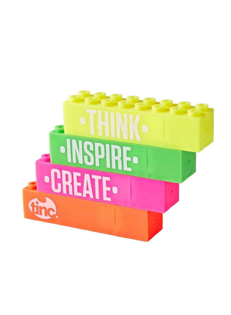 Tinc Colorful Brick Highlighter Set, 4-Piece - Image 3