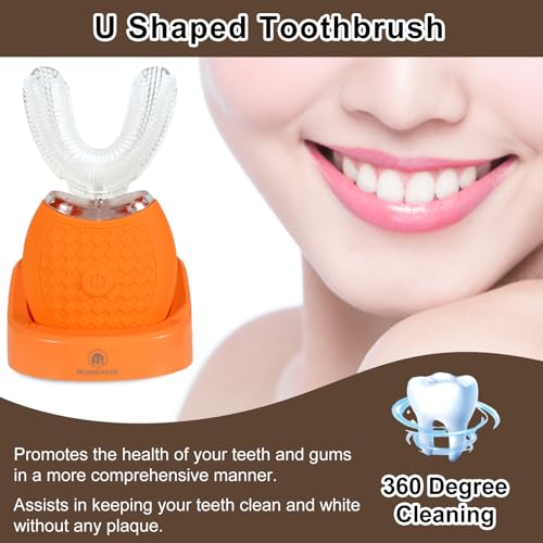 Magentak Ultrasonic U-Shaped Toothbrush for Adults, Electric Toothbrush for Teeth Whitening, Automatic 360-degree with Waterproof IPX7,3 Modes for Cleaning(Orange) - Image 4