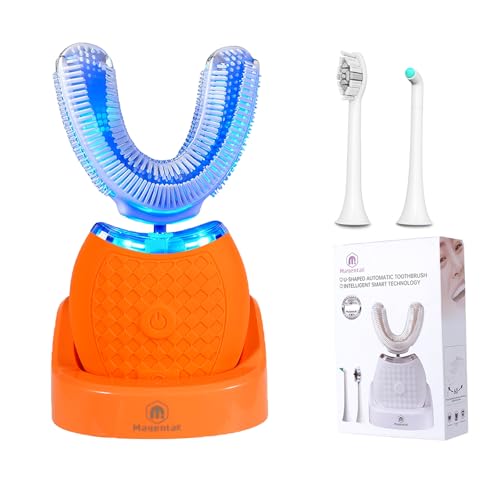Magentak Ultrasonic U-Shaped Toothbrush for Adults, Electric Toothbrush for Teeth Whitening, Automatic 360-degree with Waterproof IPX7,3 Modes for Cleaning(Orange) - Image 1