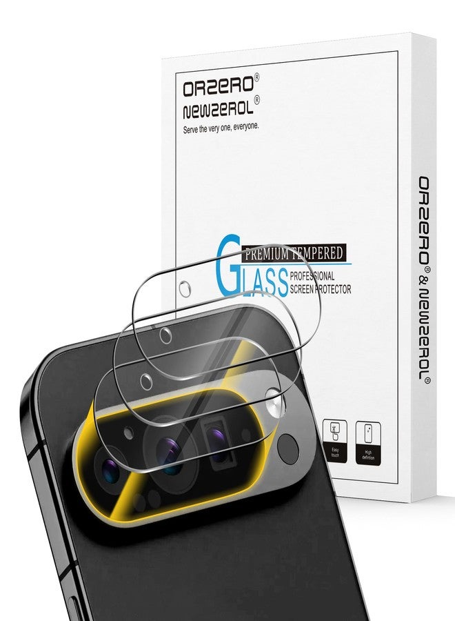 Orzero أورزيرو (3 عبوات) واقي عدسة الكاميرا متوافق مع جوجل بيكسل 9 برو 6.3 بوصة (ليس لطراز XL) واقي كاميرا صديق للحالة زجاج مقسى 9H عالي الدقة فتحة ميكروفون مضادة للخدش - Image 1