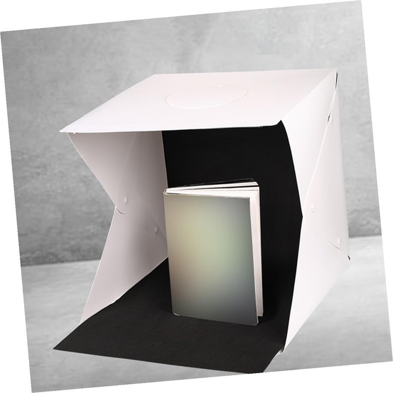 صندوق إضاءة صور محمول بتقنية LED، قابل للطي، بحجم 30 سم، مزود بخلفيات بيضاء وسوداء لتصوير المنتجات وإضاءة الاستوديو. - Image 3