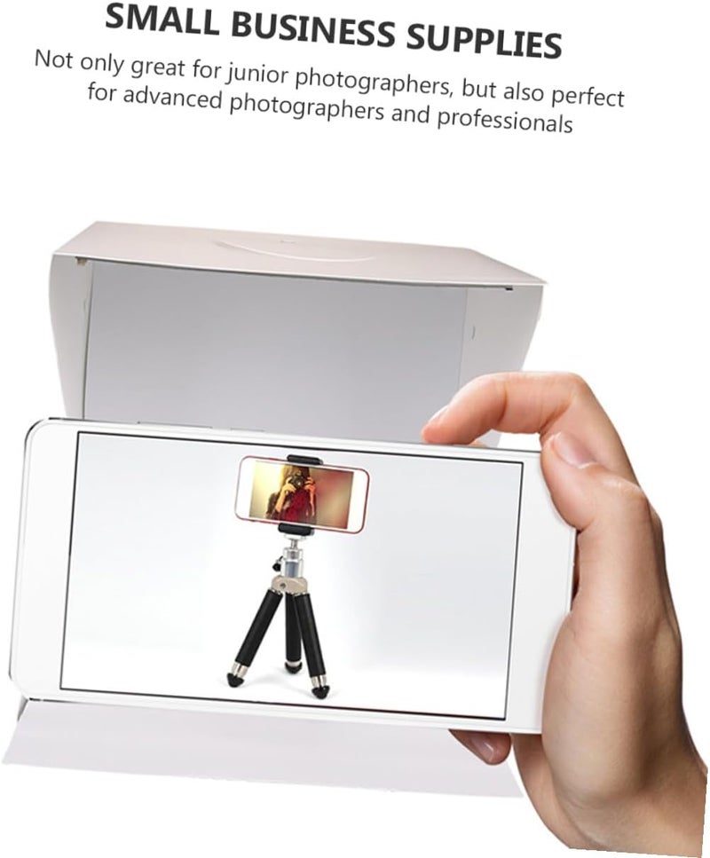 صندوق إضاءة صور محمول بتقنية LED، قابل للطي، بحجم 30 سم، مزود بخلفيات بيضاء وسوداء لتصوير المنتجات وإضاءة الاستوديو. - Image 4