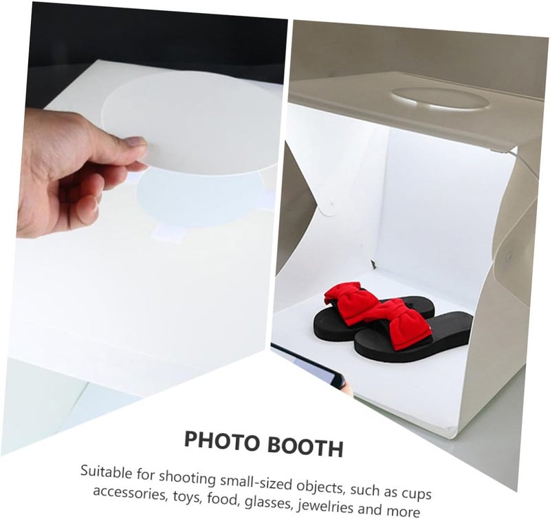 صندوق إضاءة صور محمول بتقنية LED، قابل للطي، بحجم 30 سم، مزود بخلفيات بيضاء وسوداء لتصوير المنتجات وإضاءة الاستوديو. - Image 5