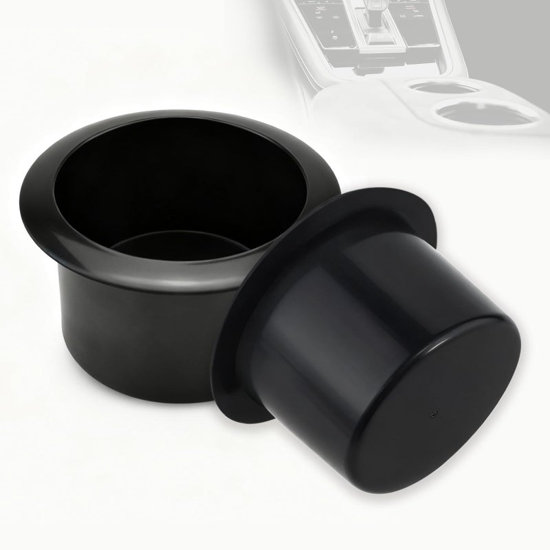 BDFHYK Uhuida Couch Cup Holder 2 Pack Black Sofa Cup Holder Insert Universal Plastic Recessed for RV Boats Cars Sofas and Golf Carts - Image 3