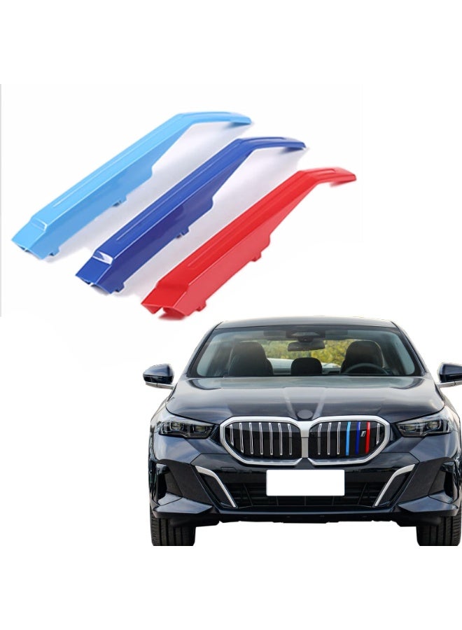 KISSUN Compatible with 2024 bmw G60 G68 5 series LCI grill color grill stripes trims fit 530i 540i sedan 540i xDriver with 7 Beam kidney grille - Image 1
