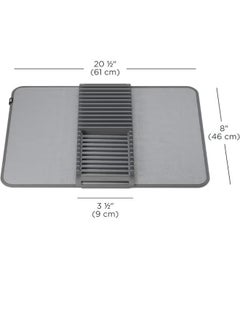 Generic Dish Rack and Microfiber Drying Mat – Space-Saving Design Folds Up for Easy Storage, Basic Rack, Gray  - Image 5