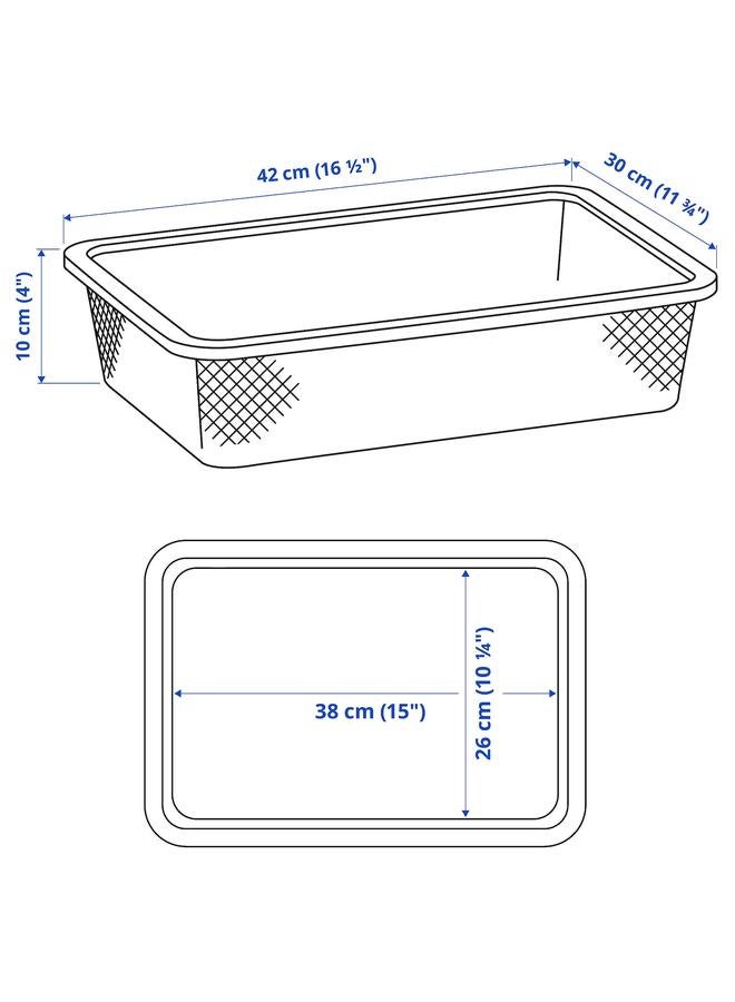 erorex Mesh storage box, dark grey, 42x30x10 cm - Image 3